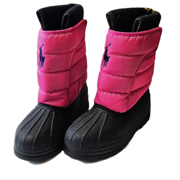 Ralph Lauren Girls Pink Snow Boots Size 7 Waterproof Warm - Picture 1 of 10